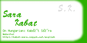 sara kabat business card